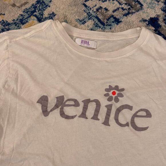 ERL Venice T-Shirt White Size Small - Used - Slim Cropped - Picture 4 of 5